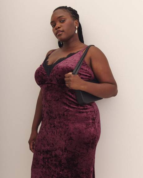 Responsible, Sleeveless Midi Dress with Laced V-Neck - Addition Elle