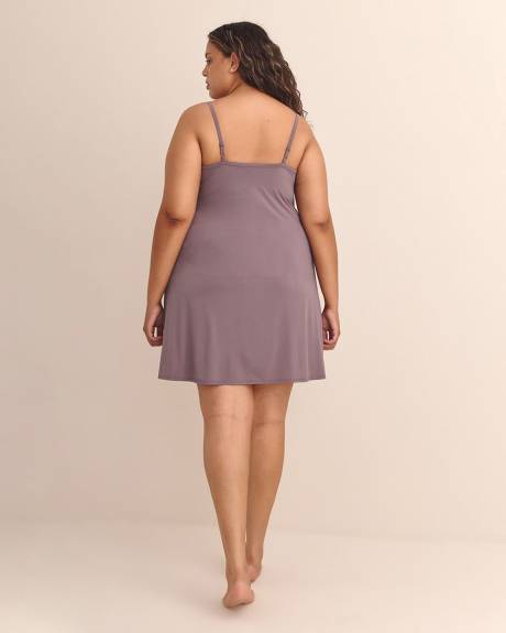 Satin Nighty with Lace and Built-In Bra - Déesse Collection