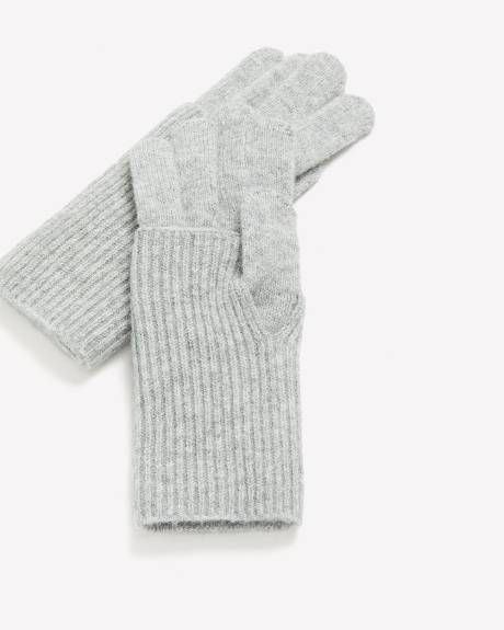 3-in-1 Knit Gloves with Ribbed Layer