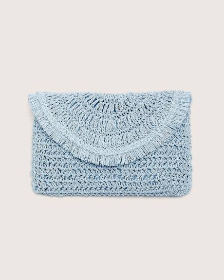 Blue Straw Clutch Bag - Addition Elle