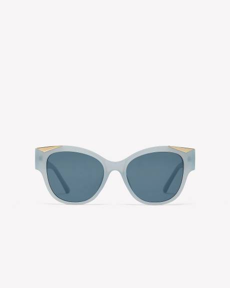 Round Light Blue Smoked Sunglasses