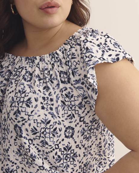 Off-Shoulder Top with Flutter Sleeves