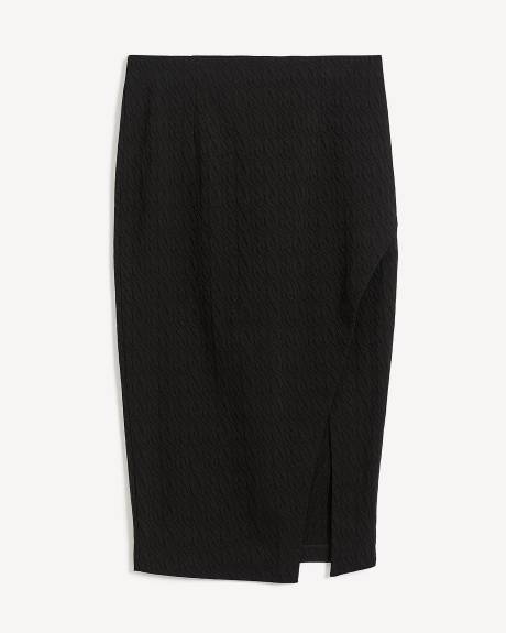 Faux-Wrap Midi Skirt - Addition Elle