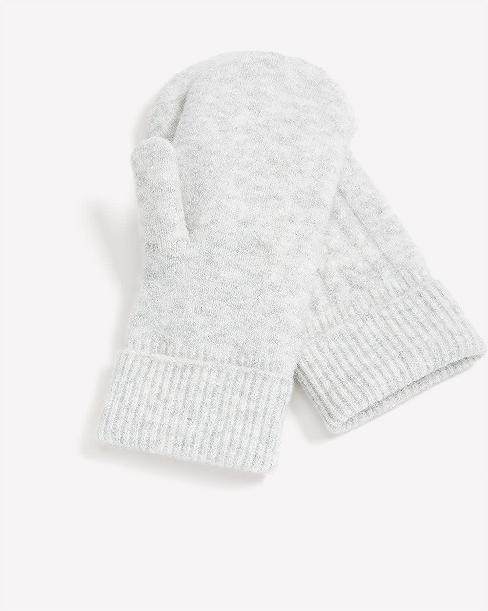 Mitaines en mailles torsadées doublées en molleton Mitaines en mailles torsadées doublées en molleton