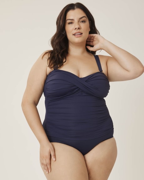 Navy Twisted Front One-Piece Swimsuit - Anne Cole