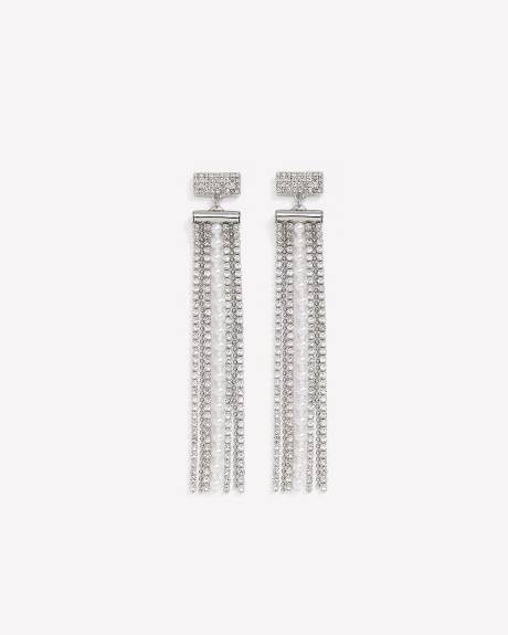 Boucles d'oreilles pendantes ornées de pierres et de perles