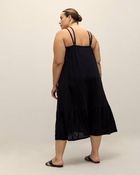 Slub Jersey Ruffle Swim Cover-Up Dress