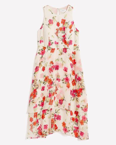 Robe longue fleurie sans manches - Addition Elle