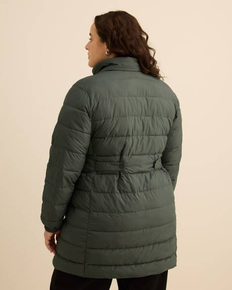 Long Packable Jacket with Removable Hood