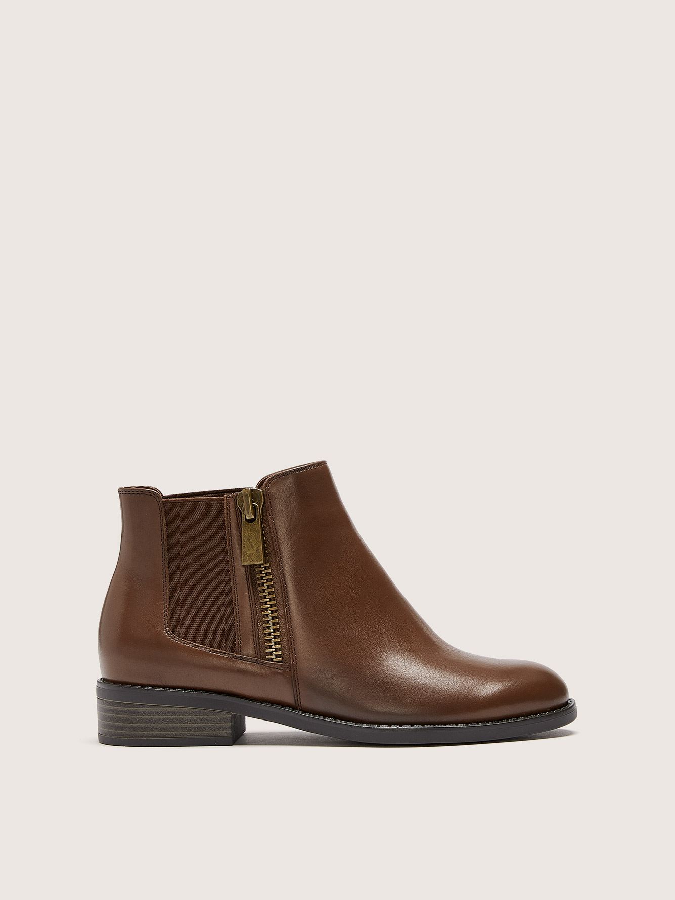 leather booties wide width