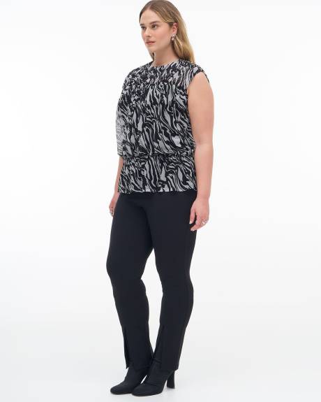 Sleeveless Plissé Top with Bustier Effect - Addition Elle