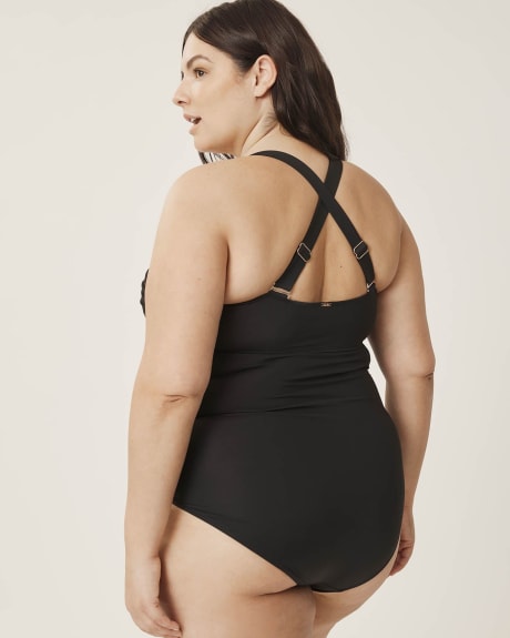 Black Twisted Front One-Piece Swimsuit - Anne Cole
