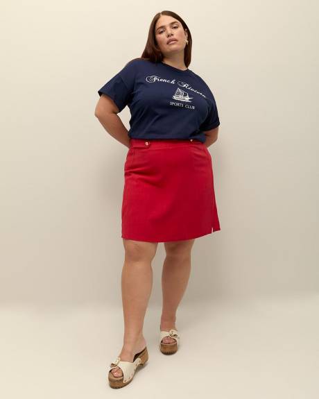 Jupe-short nautique en mélange de lin