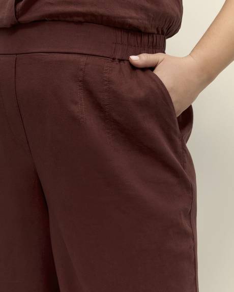 Linen Blend Wide Leg Pant