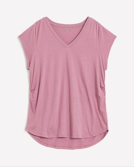 T-shirt froncé sur les côtés avec col en V - Active Zone