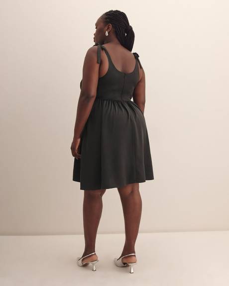 Satin Fit and Flare Sleeveless Dress - Addition Elle