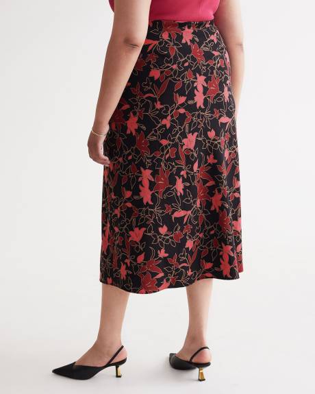Floral Satin Maxi Slip Skirt