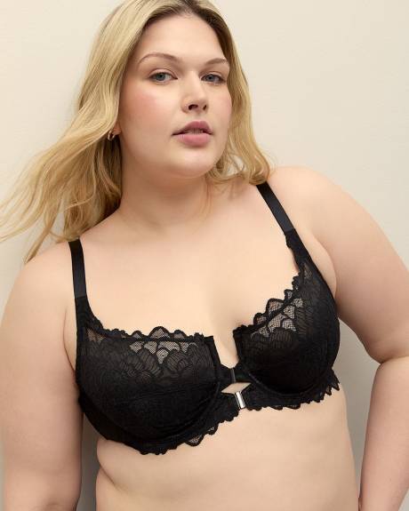 Soutien-gorge non doublé à fermeture avant avec dentelle – Déesse Collection
