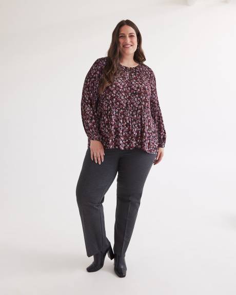 Petite, Heather Grey Essential Ponte de Roma Sculpting Straight-Leg Pant