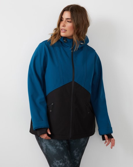 Colourblock Softshell Hooded Jacket - ActiveZone