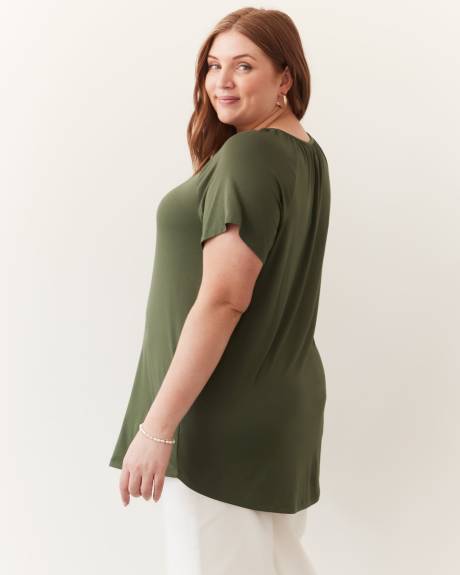 Responsible, Printed Short-Sleeve Knit Tunic
