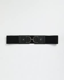 Ceinture de taille élastique noire avec fermoir à crochets