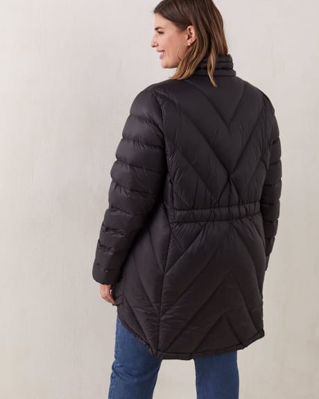 Knee-Length Packable Jacket With Removable Hood - In Every Story