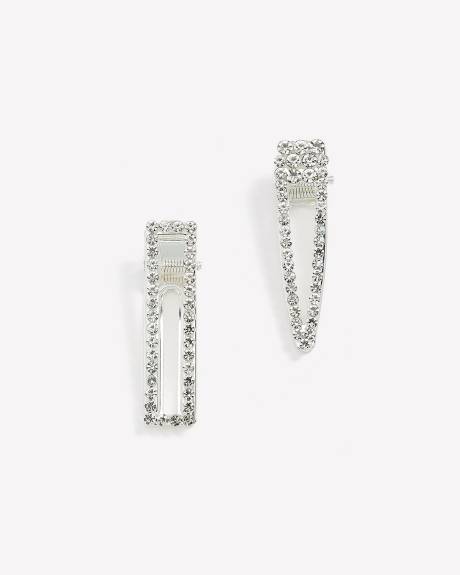 Barrettes à cheveux ornées de pierres scintillantes, ens. de 2