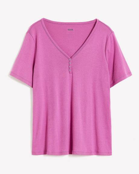 T-shirt en tricot côtelé, coupe girlfriend - Essentiels PENN.