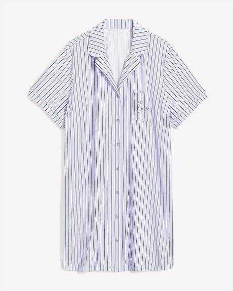 Chemise de nuit boutonnée à rayures - ti Voglio