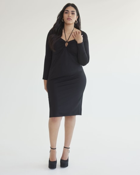 Black Bodycon Knit Dress - Addition Elle