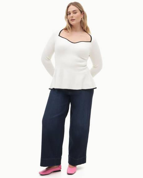 Peplum Sweetheart Sweater - Addition Elle