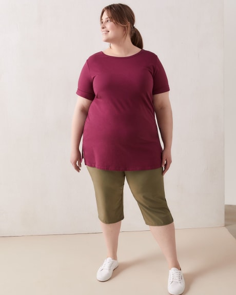 Tunic-Length Tee With Crisscrossing Back - ActiveZone