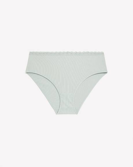 Culotte échancrée en tricot côtelé avec dentelle à la taille - ti Voglio