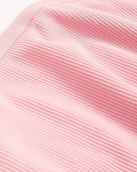 Rib Thong with Shiny Elastic at Waistband - ti Voglio