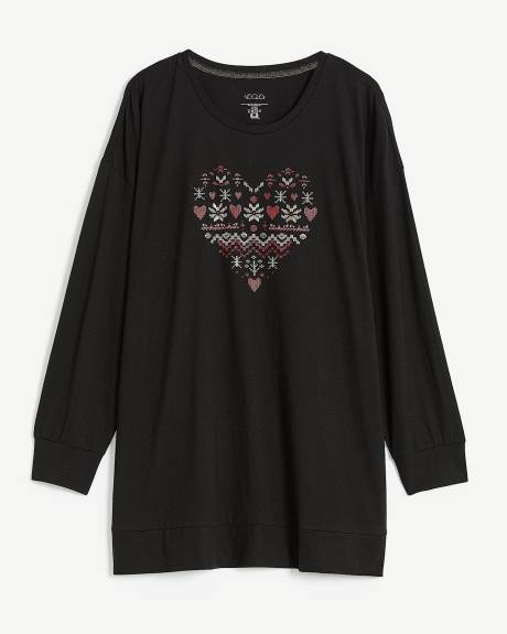Fair Isle Heart Tunic Pyjama Set - ti Voglio