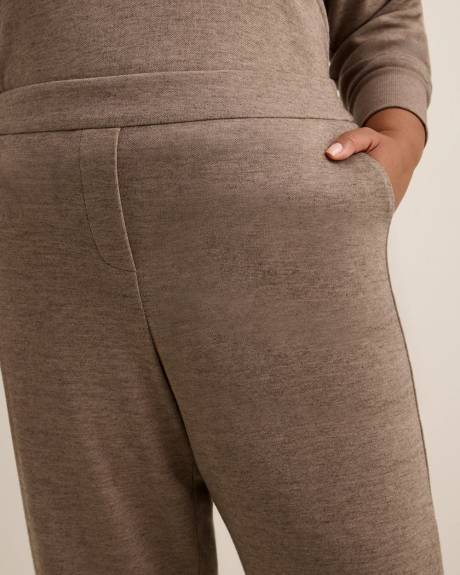 Pull-On Barrel-Leg Knit Pant