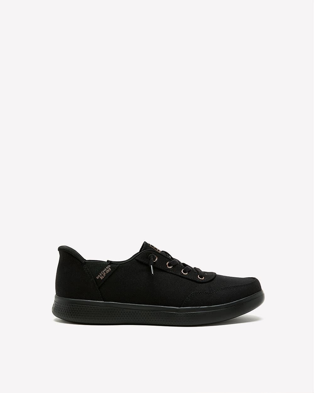 Wide Width Faux Lace Up Slip In Canvas Sneaker Skechers
