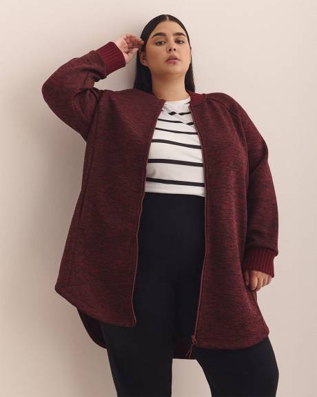 Long Bonded Fleece Bomber Jacket - Active Zone Long Bonded Fleece Bomber Jacket - Active Zone