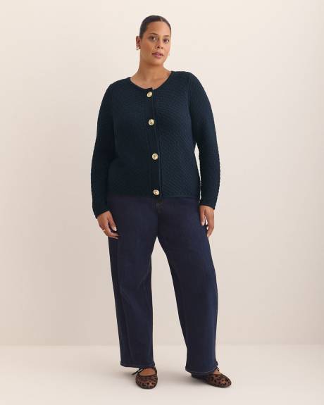 Fancy Stitch Cardigan Sweater