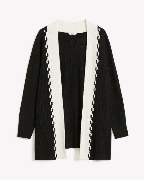 Cardigan tunique en mailles torsadées