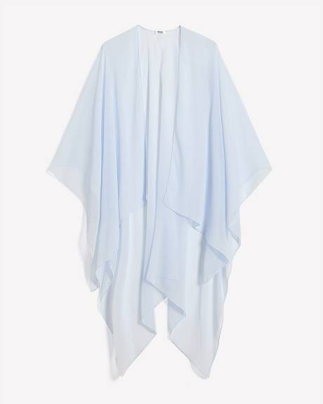 Blue Crinkle Chiffon Cape