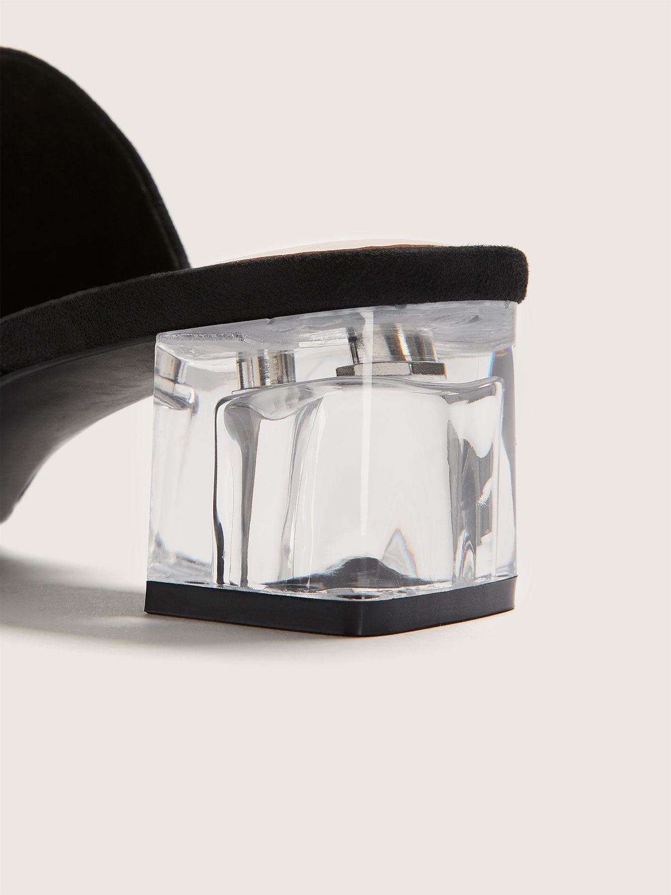 clear block heel sandals wide fit