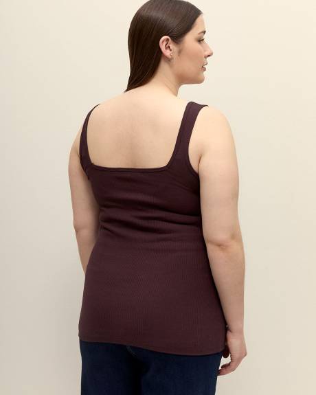 Square-Neck Ribbed Knit Tank Top - Addition Elle - PENN. Essentials