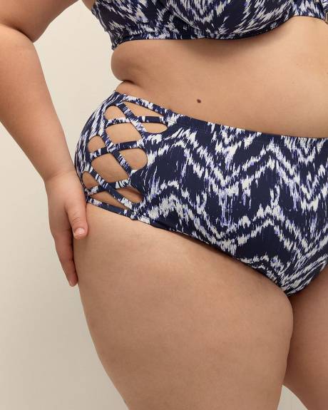 Culotte de maillot taille haute à chevrons