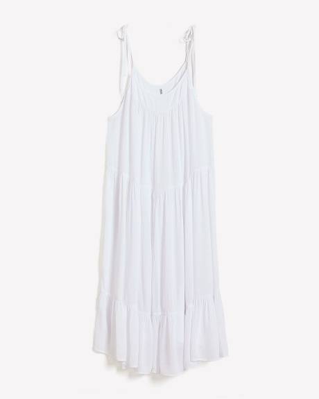 Long Crinkle Swim Cover-Up Dress
