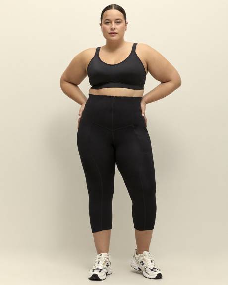 Legging capri noir sculptant, tissu responsable - Active Zone
