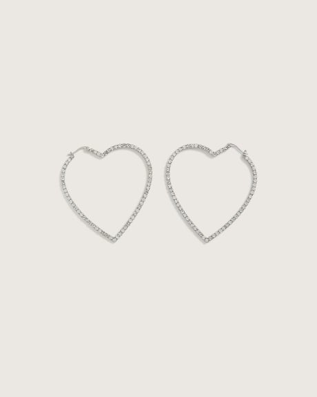 Boucles d'oreilles anneaux en forme de coeur
