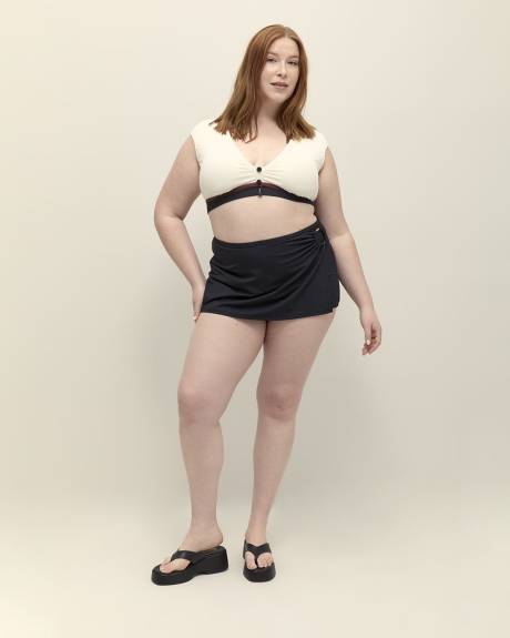 Skirted Boy Short Bikini Bottom with Ring - Bleu by Rod Beattie
