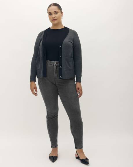 Jegging gris, coupe galbée, tissu responsable - Addition Elle